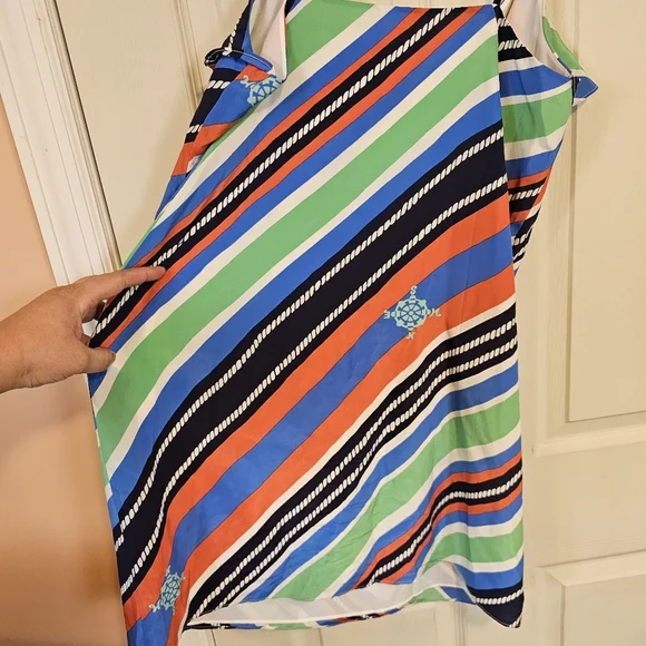 Lilly Pulitzer Overboard Striped Nautical Compass Slik Layla Mini Dress - Picture 4 of 8